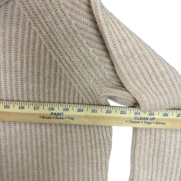 J Crew Point Sur Sweater Womens Medium Peach Turtleneck Ribbed Chunky Cozy - Picture 4 of 10